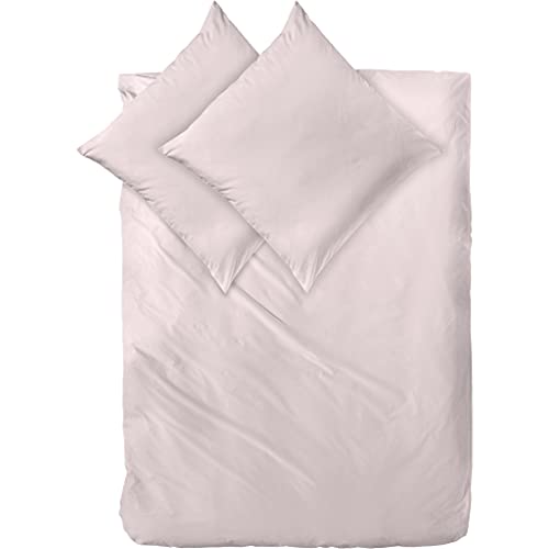 Decoper ® Mako-Satin Bettwäsche aus 100% Baumwolle | Atmungsaktiv & kuschelig weich | Farbe Puder Rosa Hell | 3 teilig - 200 x 200 cm + (2X) 80 x 80 cm von Decoper
