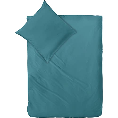 Decoper ® Mako-Satin Bettwäsche aus 100% Baumwolle | Atmungsaktiv & kuschelig weich | Farbe Smaragd Türkis| 2 teilig - 135 x 200 cm + 80 x 80 cm von Decoper