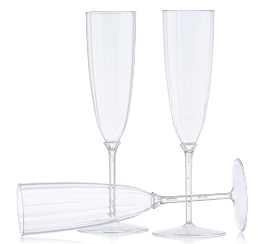Decor Decorline - 96 Sektläser aus Premium-Kunststoff Transparent Stiel-Glas Wiederverwendbar Champagner Gläser für Hochzeiten & Partys, 170ml - Mehrweg & Stabil von Decor Decorline