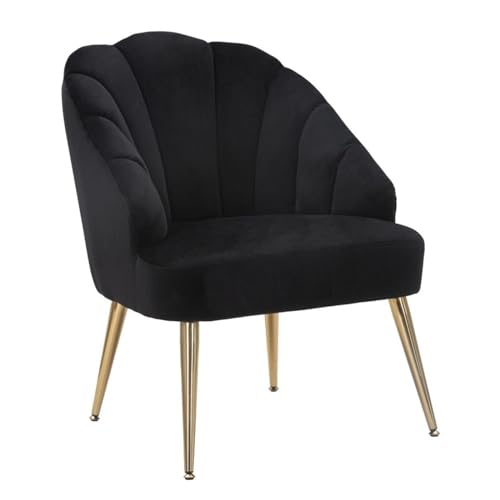 Decor Space Sessel Shell aus Polyester mit Metallbeinen für den Innenbereich (Schwarz/Gold) von Decor Space