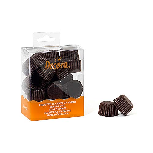 Decora, 0339630 Braune Bon Bon Backförmchen, Bequeme Backförmchen zum Backen, Servieren und Verschenken von Bon Bons, Hitzebeständig bis 220 °C, In praktischer Blisterverpackung. von Decora