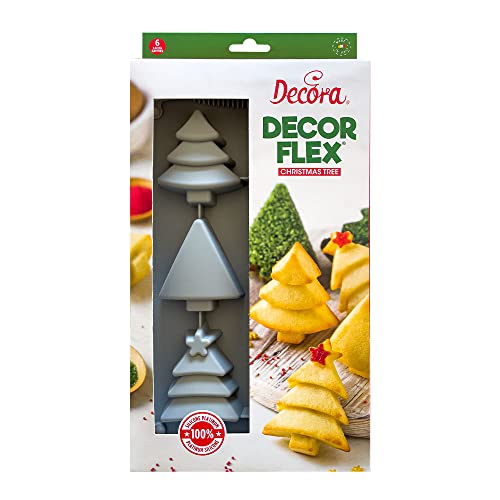 DECORA 9260402 Weihnachtsbaumform aus Silikon, 6 Mulden von Decora