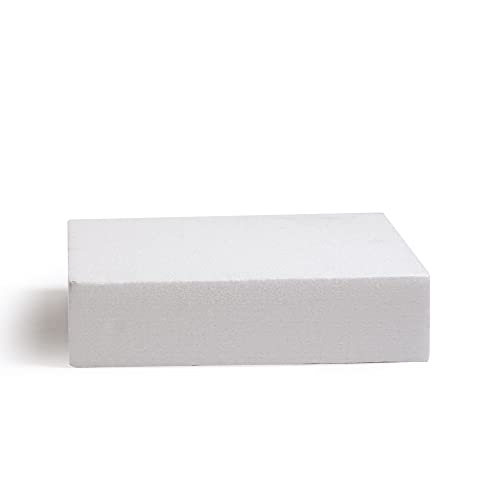 DECORA, 30 x 30 x 7,5 cm Torten-Dummy aus Polystyrol, Quadratisch, Polistirolo, beige, 30 x 30 x h7,5 cm von Decora