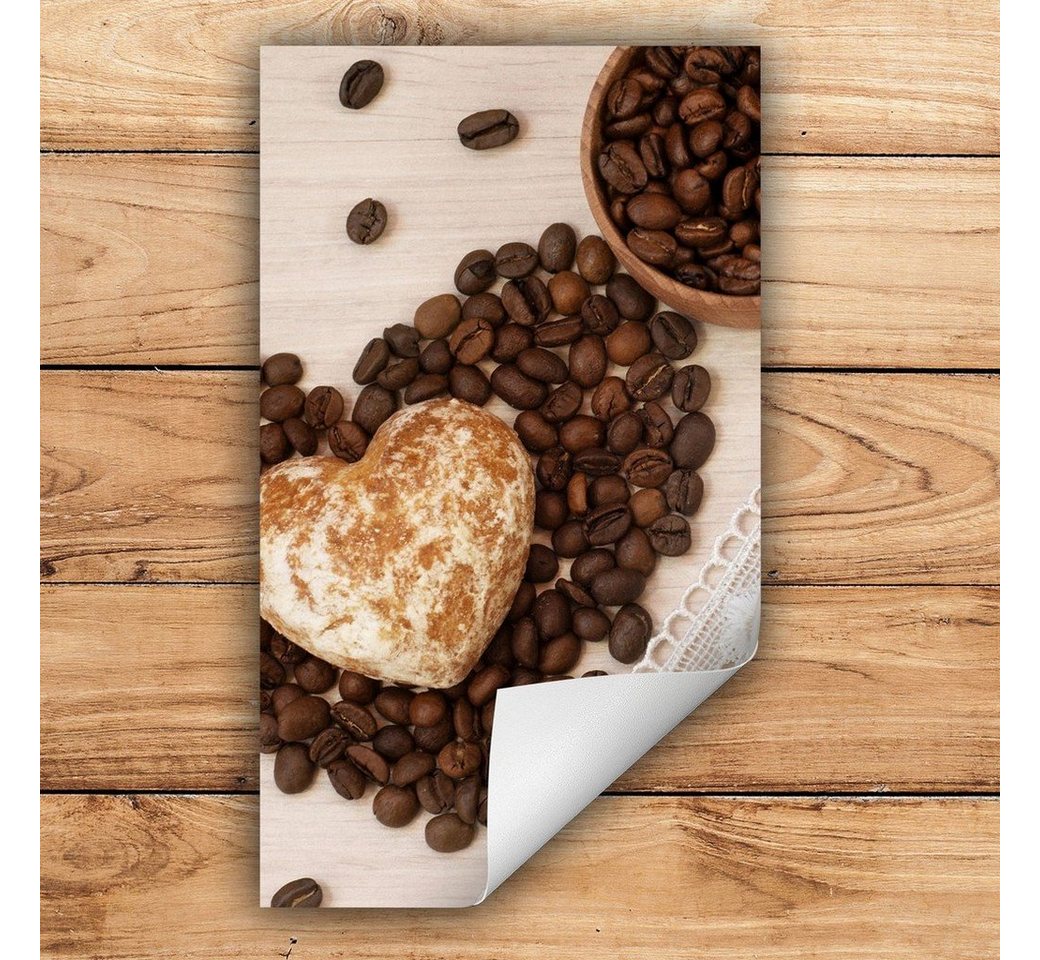 Decorwelt Herd-Abdeckplatte Herdabdeckplatte Kunststoff Aufrollbare Matte Küche Kaffee Herz Herd, (30x52, 1 tlg), für alle Herdarten excl. Gasherde von Decorwelt