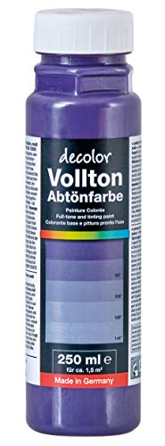 decotric Decolor Bunte Wandfarbe Lila - 250 ml I Dispersionsfarbe für dekorative Anstriche und wasserbasierten Materialien I Hohe Farbkraft & Ergiebigkeit von decotric