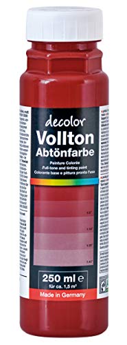 decotric Decolor Bunte Abtönfarbe Weinrot - 250 ml I Dispersionsfarbe für dekorative Anstriche und wasserbasierten Materialien I Hohe Farbkraft & Ergiebigkeit von decotric