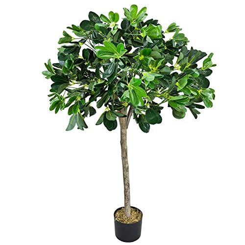 Decovego Schefflera Aralie Strahlenaralie Arboricola Kunstpflanze Kunstbaum Künstliche Pflanze 120 cm Innendekoration Kunst Pflanze wie echt im Topf von Decovego