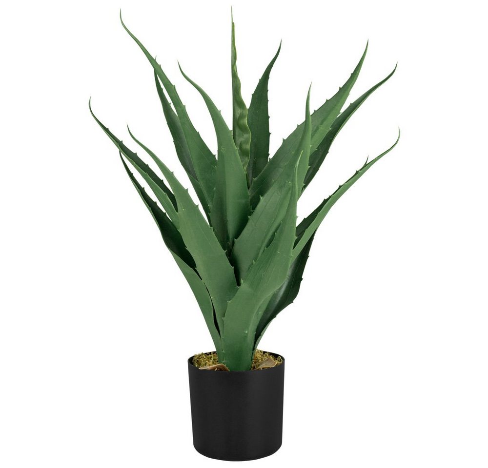 Künstliche Zimmerpflanze Aloe Vera Kunstpflanze Plastikpflanze Künstliche Pflanze 55 cm Deko, Decovego von Decovego