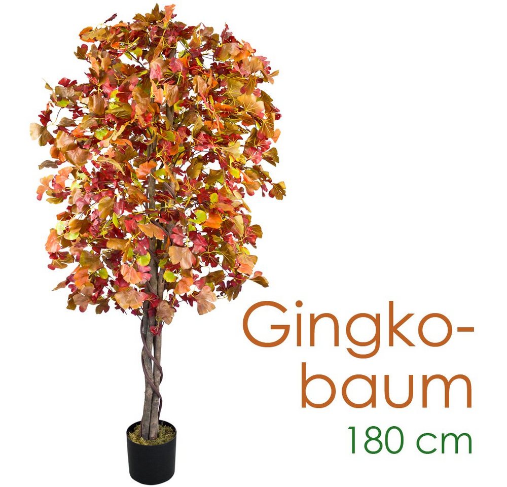 Kunstbaum Ginkgo Ginkgobaum Kunstbaum Künstliche Pflanze Echtholz 180 cm, Decovego von Decovego