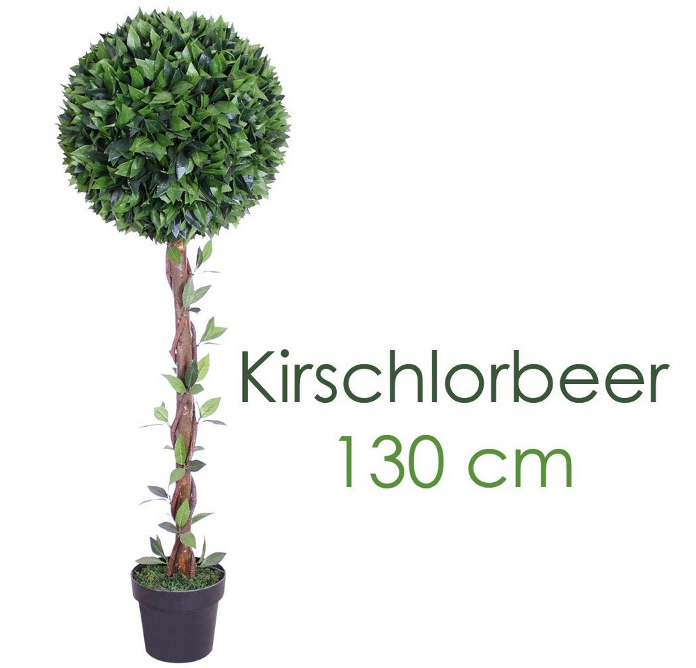 Kunstbaum Kirschlorbeerbaum Kunstpflanze Kunstbaum Künstliche Pflanze 130 cm, Decovego von Decovego