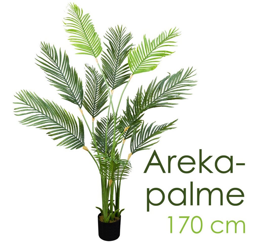 Kunstpalme Kunstpflanze Palme Palmenbaum Arekapalme Künstliche Pflanze 170 cm, Decovego von Decovego