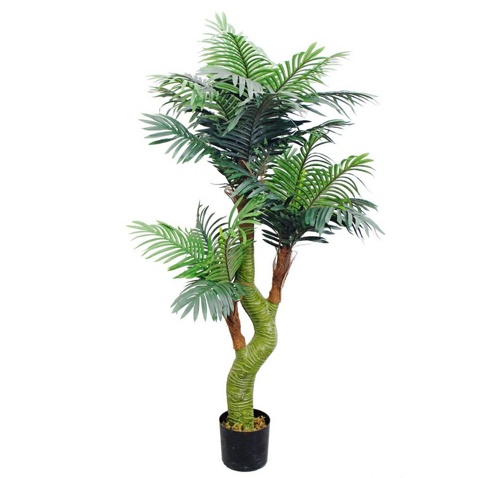 Kunstpalme Palme Cycuspalme Kunstpflanze Künstliche Pflanze mit Topf 165 cm, Decovego von Decovego