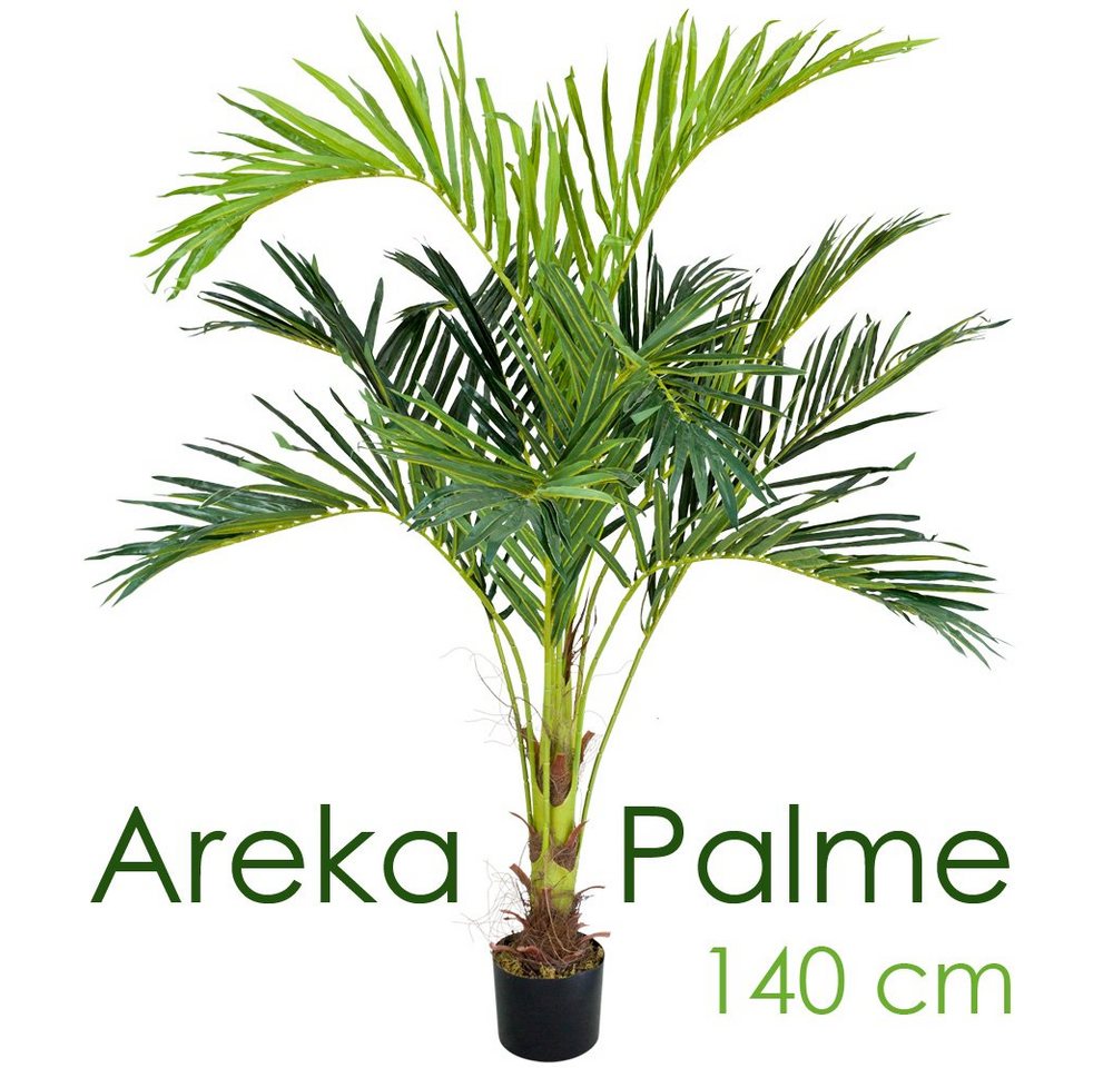 Kunstpalme Palmenbaum Palme Arekapalme Kunstpflanze Künstliche Pflanze 140 cm, Decovego von Decovego