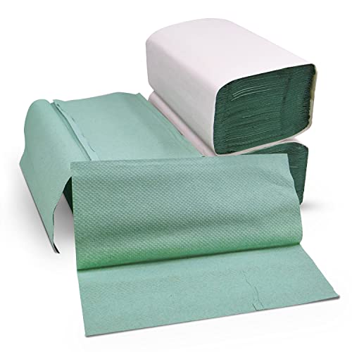 Defacto Papierhandtücher Handtuchpapier, 5000 Stück Zick-Zack 25x23 cm Falthandtücher, Handtücher für Spender 1-Lagig, GRÜN von DEFACTO