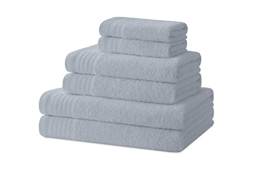 Degrees home – Badetücher – Handtuch-Set – 2 Duschtücher, 2 Handtücher und 2 Bidet-Handtücher – 100% Baumwolle – 480 g/m2 – 2-30X50 / 2-50X100 / 2-65X130 – GRAU von Degrees home
