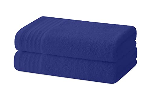 Degrees home – Set mit 2 Handtüchern – Badetücher – 100% Baumwolle – 480 g/m2 – 100 x 50 cm - Marine von Degrees home