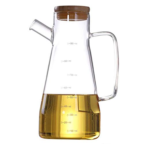 Dehumi 900 Ml Transparente GlasöLflasche mit GrifföLflasche, Geeignet für KüChengeräTe SojaessigsaucenbehäLter von Dehumi