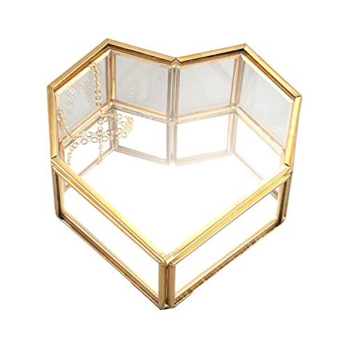 Flip Liebes Geformt Geometrische Glas Schmuck Schatulle Glas Box Exquisite Einzigartige Hochzeit Schmuck Schatulle für Hochzeits Dekoration von Dehumi