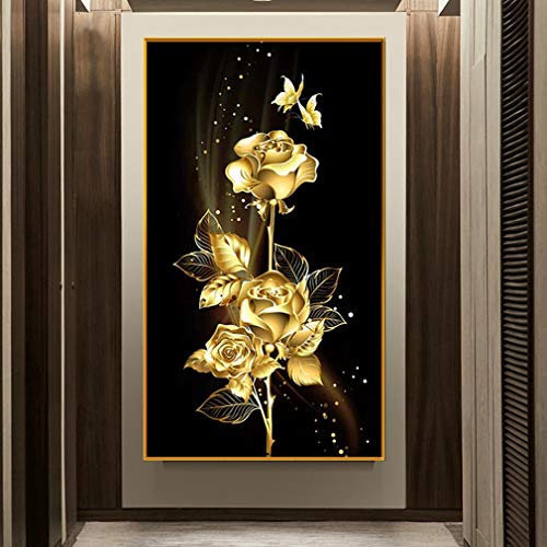 Deike Mild Diamond Painting 5D Full Bohrer Diamant Malerei Handgemachtes Gold Rose Bilder Wohnzimmer Wanddekoration (40X60cm) von Deike Mild