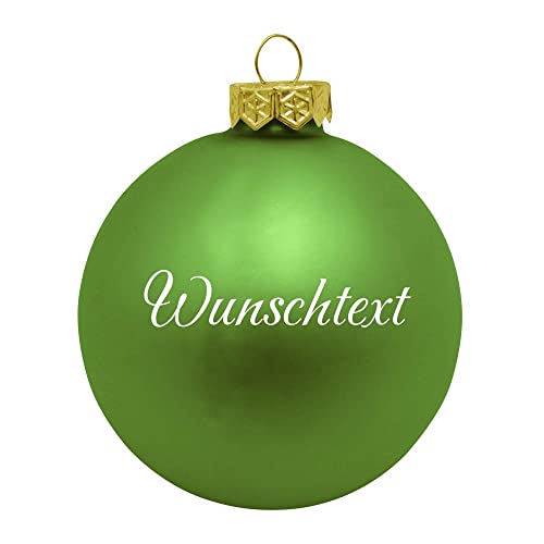 Deitert Weihnachtsbaumkugel aus Glas mit ihrem Wunschtext (matt) hellgrün von Deitert