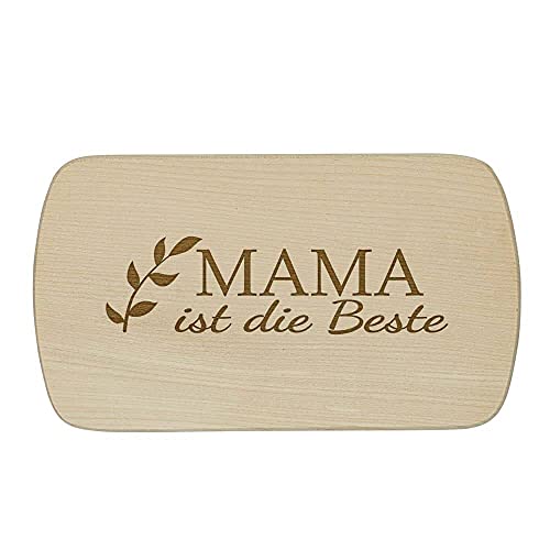 Frühstücksbrettchen mit Gravur, Beste Mama, langlebiges Holzbrett in unterschiedlichen Motiven, aus nachhaltigem Buchenholz, tolle Geschenk-Idee, Motiv Zweig Mama ist die Beste von Deitert