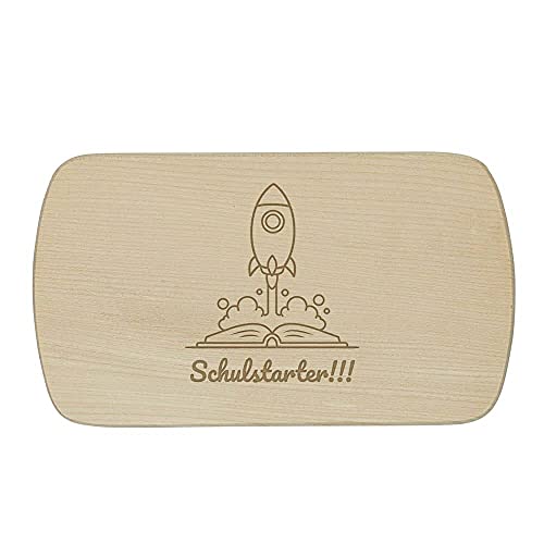 Frühstücksbrettchen mit Motiv - Schulstarter - langlebiges Holzbrett aus nachhaltigem Buchenholz, tolle Geschenk-Idee für den Schulanfang von Deitert