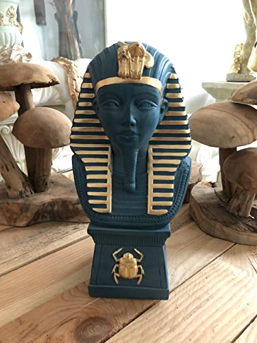 Deko Shop Cologne Ägyptische Groß Figur Tutenchamun Büste Pharao 2860-101, Blau von Deko Shop Cologne