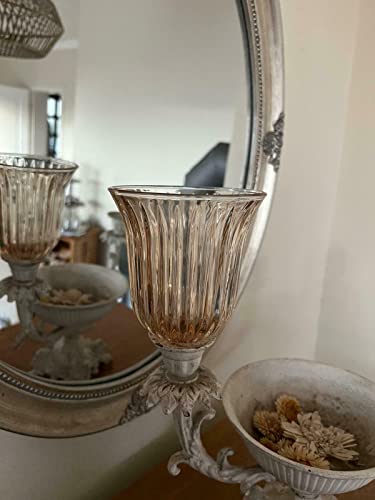 XL Kerzenglas Glasaufsatz Stella Amber KRÖMER Teelicht Kerzenständer Leuchter von Deko Shop Cologne