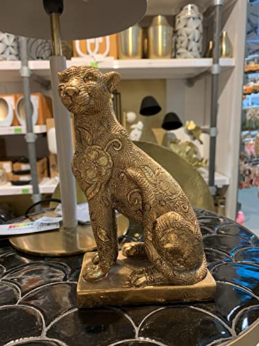 Dekofigur Leopard sitzend Gold H20 cmTrends Skulptur Figur von Deko Shop Cologne