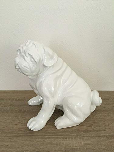 Mops Weiss weiß Glanz Hund Deko Figur Höhe ca. 27cm Neu TOP von Deko Shop Cologne