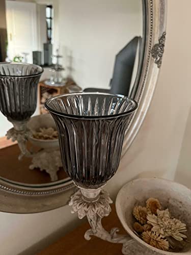 XL Kerzenglas Glasaufsatz Stella Smoke KRÖMER Teelicht Kerzenständer Leuchter von Deko Shop Cologne
