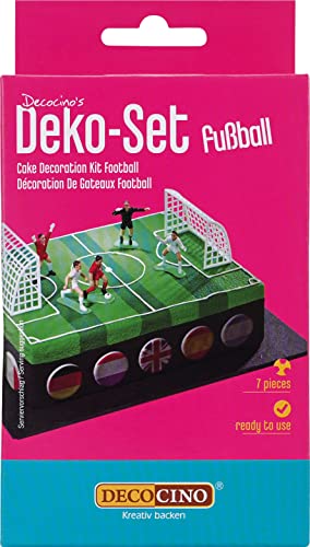 Decocino Tortendeko Decocino HOCHWERTIG 7-teiliges Fußball Deko-Set von DECOCINO