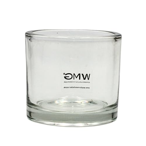 Windlichtglas/Teelichtglas, klar/transparent aus Glas, schlicht und elegant, Größe: H/Ø ca. 8 x 9 cm von Dekohelden24