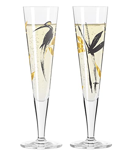 Dekomiro Ritzenhoff 2er Set Goldnacht Champagner #21 + #22 mit Glasreinigungstuch von Dekomiro