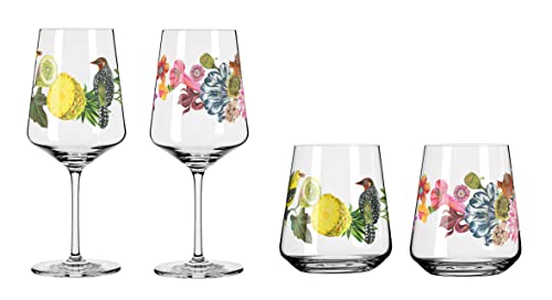 Dekomiro Set Ritzenhoff Sommertau Hugo und Universal‐Glas mit Glasreinigungstuch von Dekomiro