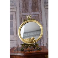 Erstaunlicher Spiegel Rund - Goldene Kristall Vogel Design Art Deco Stil Elegante Geschenkidee Haus Garten Dekor Kunstwerk von DekorStyle