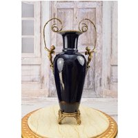 Große Kobalt Und Porzellan Vase - Antiker Erstaunlicher Dunkelblauer Blumentopf Bronze Ornamente Jugendstil Wohnkultur Geschenk Für Hochzeit von DekorStyle