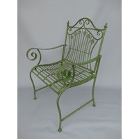 Grüner Patina Gartenstuhl - Eisenstuhl Für Garten Und Haus Erstaunlicher Kaffeestuhl Sessel Exklusive Geschenkidee von DekorStyle