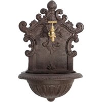 Gusseisen Wand Brunnen Mit Messing Wasserhahn Wasserhahn, Metall Waschbecken, Patio Ornament Outdoor Ation von DekorStyle