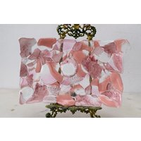 Rosa Plateau Glas Auf Murano Stil Beaufitul Geschenk Handgemachtes Produkt Art Deco von DekorStyle