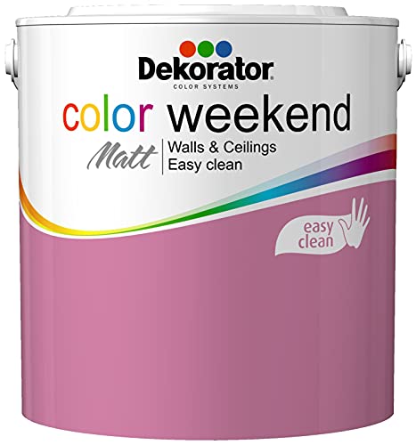 Dekorator Wilde Orchidee, Color Weekend schöne bunte Wandfarbe rosa für Innen - Rosa Farbton | Wasserdispersions Latexfarbe | Deckenfarbe | matte finish - 25 Farben 2,5L von Dekorator