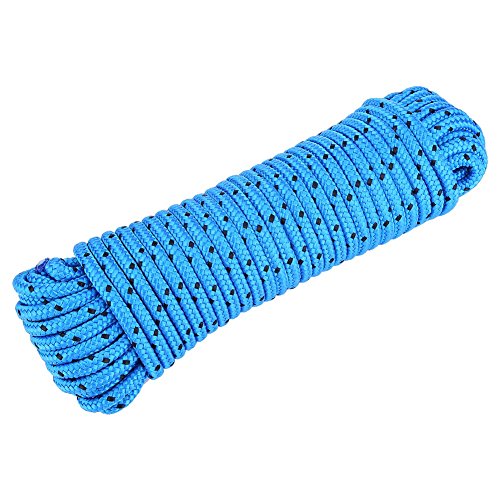 Delaman® 20m 8mm Kletterseil aus Hochfeste einsetzbares Polypropylenfaser für Sicherheit Outdoor Sport, Maximale Belastbarkeit: 2000 kg (Color : Light Blue) von Delaman