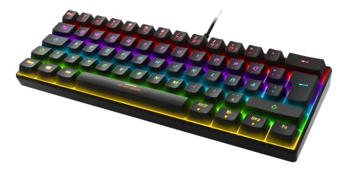 DELTACO GAMING DK430 – Mechanische Gaming Tastatur (RGB Beleuchtung, 60%, Red Switches, Deutsches Layout QWERTZ) – Schwarz von DELTACO GAMING