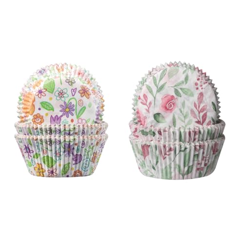 Demmler Muffinförmchen Set Blumen - Cupcakeförmchen mit den Motiven Blumenwiese & Rose - Maße: 5 x 5 x 2,5 cm - Insgesamt 120 Stück - Made in Germany von Demmler