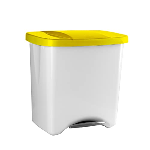 Denox DEN112 Umweltfreundliches Pedalbin 50 Liter, Kunststoff, gelb, 50 L von Denox