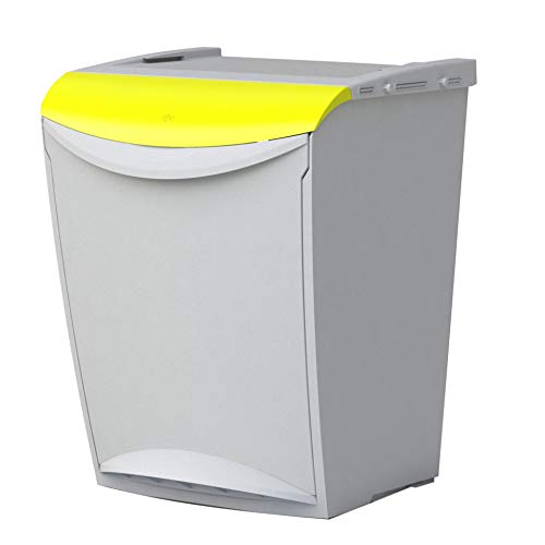 Denox DEN116 Ecosystem Modulares Recyclingsystem 25 Liter, Kunststoff, gelb, 340x300x423 mm von Denox