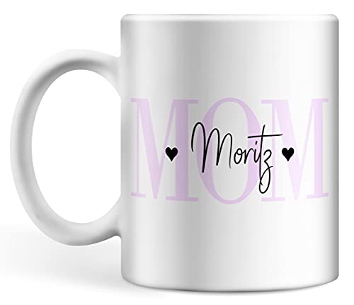 MOM Tasse personalisiert mit Namen des Kindes oder der Kinder, personalisierte Kaffeetasse mit Wunsch-Name, Geschenk für Mütter, Muttertagsgeschenk von Deqosy