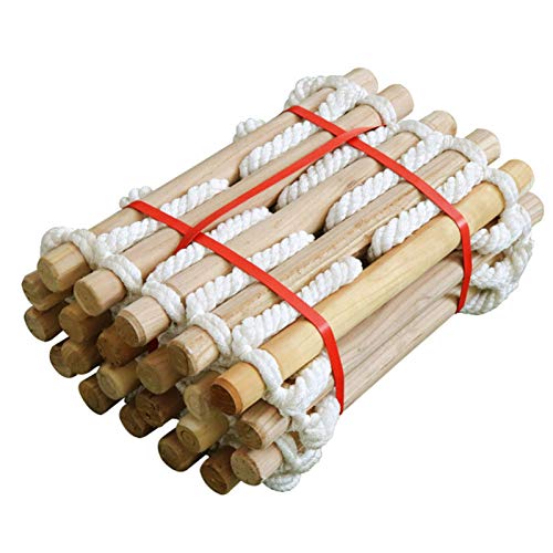 Tragbare Feuerleiter Balkon - 5M/3M Fluchtleiter Home Flucht Strickleiter Mit Schnalle, Buche Ulme (3500g) (3M / mit Schnalle) von Dequate