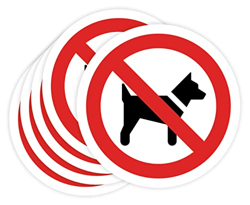 Aufkleber verboten 5 Stück Aufkleber 14 cm Verbotsschild Industrielles Laborschild (14 cm, Hunde) von Desconocido