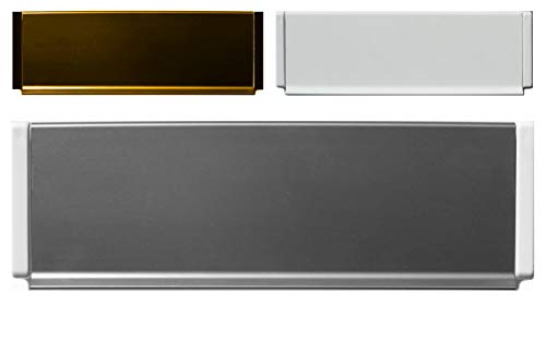 Aluminium-Außen Briefeinwurf=270 x 78 mm-Briefklappe-Briefkasten-Briefschlitz-TOP (270 x 78 mm, Alu. silber Kanten schwarz) von Desi-Schilder
